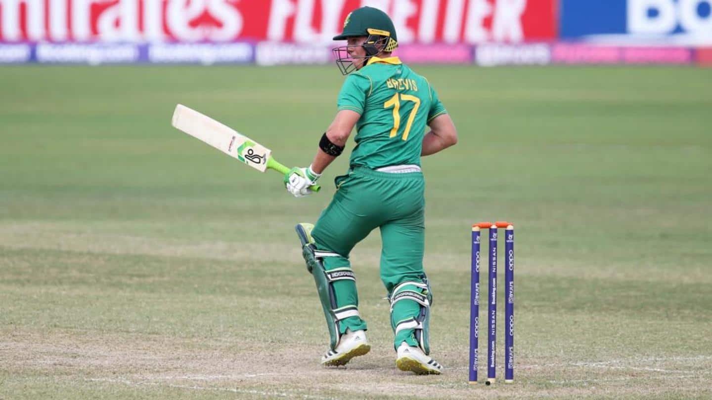 Dewald bravis u19 World Cup player won player of the series award 