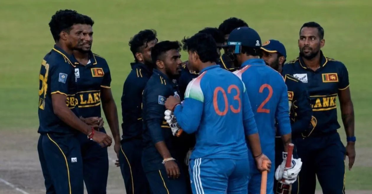 Vaibhav suryavanshi and srilanka player fights.